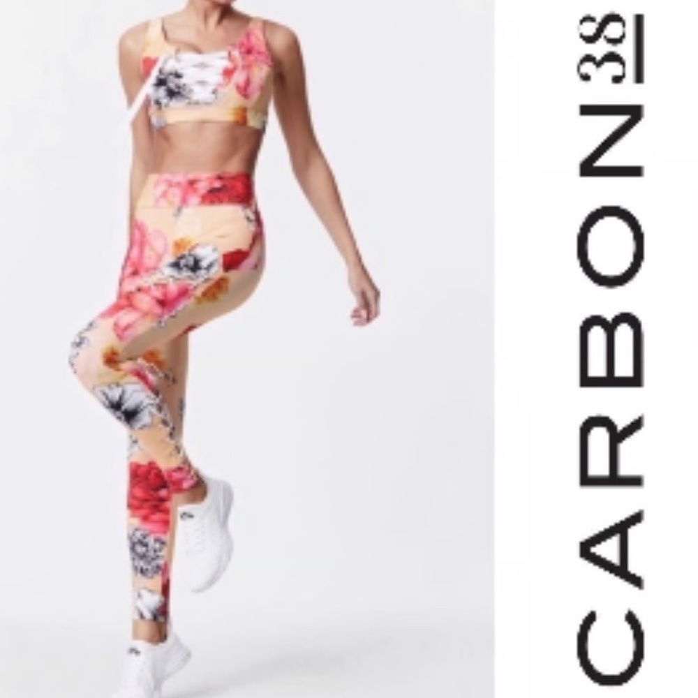 Carbon 38 7/8 botanical floral printed legging sz xs nwot